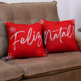 Detalhes do Kit 2 Capas Almofadas Natal Festa do Detalhe